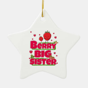 Berry Big Sister - Cute Strawberry Pun Ceramic Tree Decoration