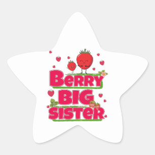 Berry Big Sister - Cute Strawberry Pun Star Sticker
