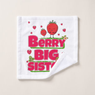 Berry Big Sister - Cute Strawberry Pun Wash Cloth