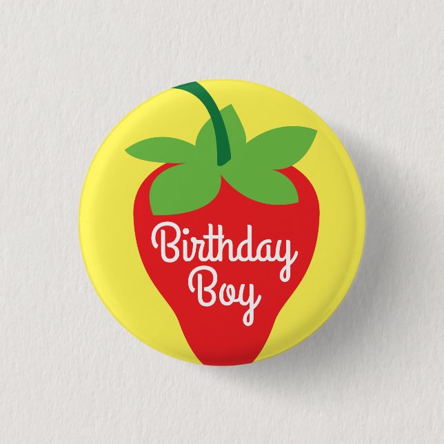 Berry Birthday Cute Strawberry Kid's 3 Cm Round Badge (Front)
