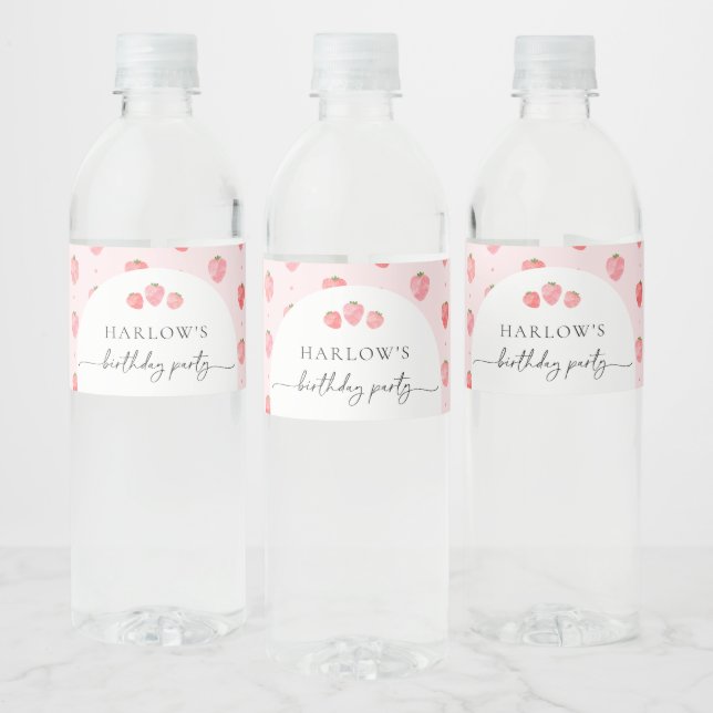 Berry Birthday Party Water Bottle Labels (Bottles)