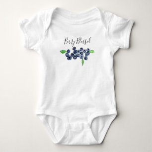 Berry Blessed Blueberries fruit watercolor food Baby Bodysuit