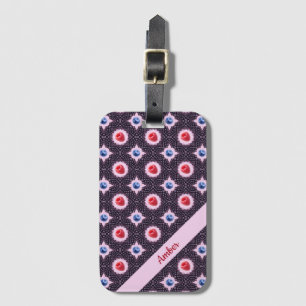 Berry Bliss Pattern with Custom Name Luggage Tag