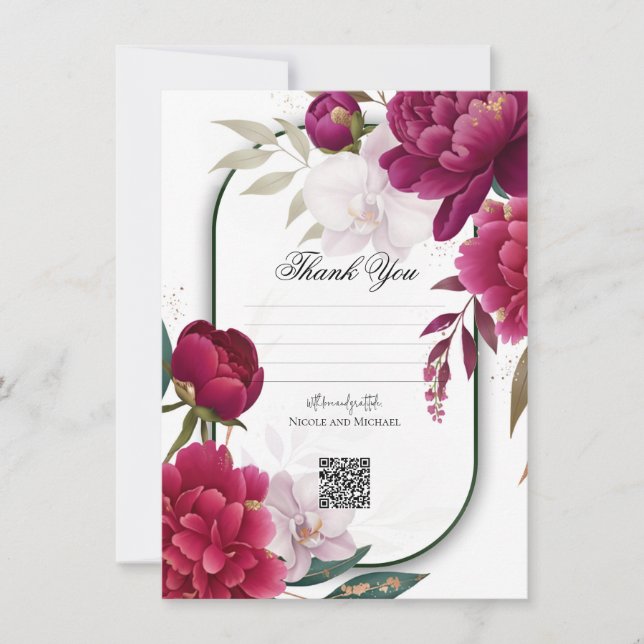 Berry Bloom Garden Floral Glam Wedding  Invitation (Front)