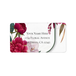 Berry Bloom Garden Floral Glam Wedding  Label