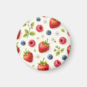 Berry Blossom Pattern Fresh Summer Fruits Magnet