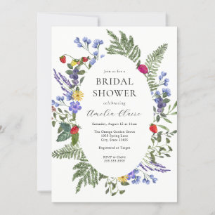 Berry Boho Wildflower Bridal Shower  Invitation