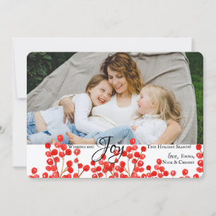 Berry Border Photo Holiday Card