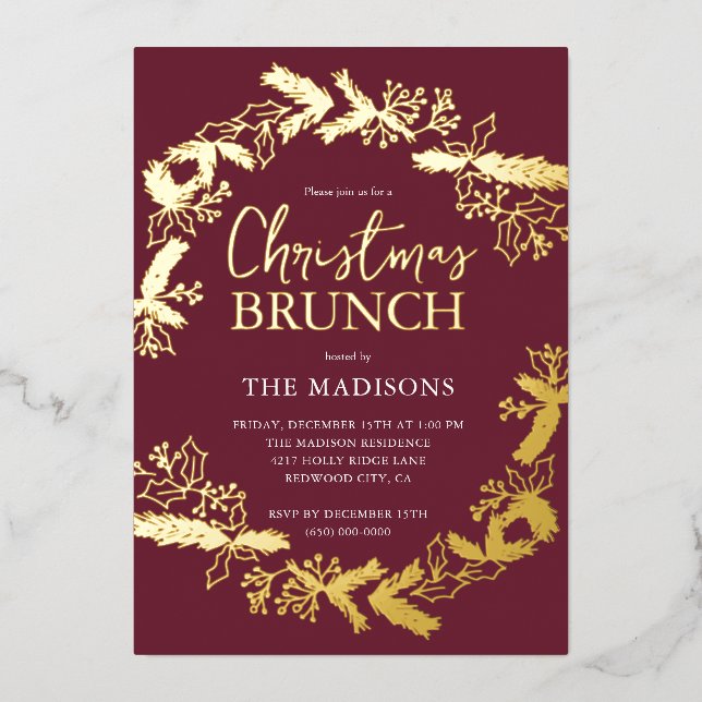 Berry Botanical Christmas Brunch Red (Front)
