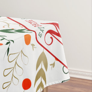 Berry Branch Eat, Drink Be Merry Christmas Party Tablecloth