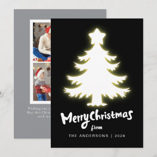Berry Branch Frame Christmas Family 2 Photo Holiday Card