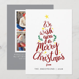 Berry Branch Frame Christmas Family 2 Photo Holiday Card