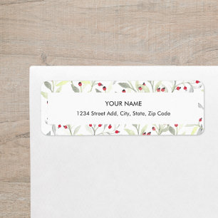 Berry Branches Custom Return Address Label