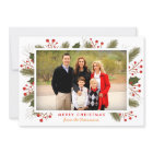Berry Branches Frame | Modern Christmas Photo Flat