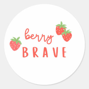 berry brave childhood cancer sick ill kids cute classic round sticker