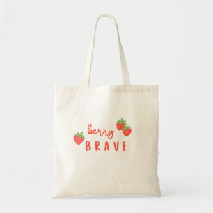 berry brave childhood cancer sick ill kids cute tote bag