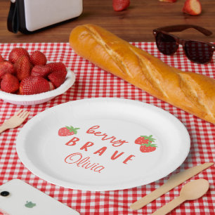 berry brave childhood cancer sick kids custom name paper plate