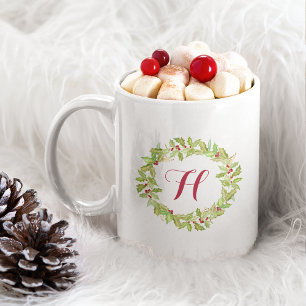 Berry & Bright   Holiday Monogram Coffee Mug
