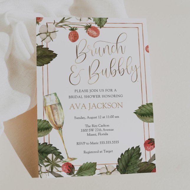 Berry Brunch and Bubbly Bridal Shower Invitation (Creator Uploaded)