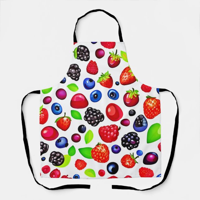 Berry Burst: Fruity Pattern Apron (Front)