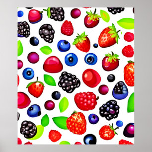 Berry Burst: Fruity Pattern Poster