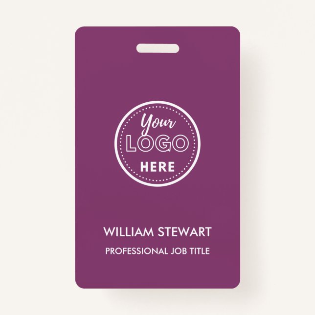 Berry Business Logo Company Employee Modern Staff ID Badge (Front)