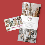 Berry Christmas 16 Photo Collage  Tri-Fold Holiday Card<br><div class="desc">Send a heartfelt holiday greeting with our beautifully designed personalised tri-fold Christmas card, perfect for showcasing your special moments. Featuring 16 photos—5 on the cover, 8 inside, and 3 on the back fold—this card allows you to share a year’s worth of memories in a stylish, minimalist layout. The cover features...</div>