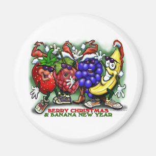 Berry Christmas Banana New Year Magnet