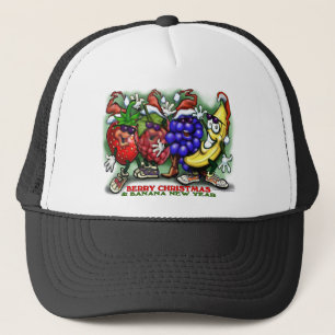 Berry Christmas Banana New Year Trucker Hat