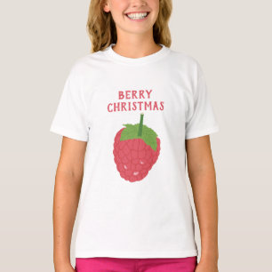 Berry Christmas Raspberry Fruit Design T-Shirt