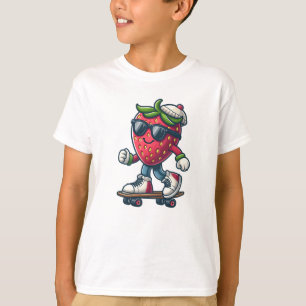  Berry Cool Skater – Kawaii Strawberry  T-Shirt