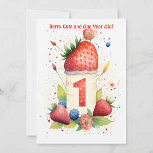 Berry Cute 1st Anniversary Birthday Card