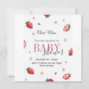 Berry Cute Baby Shower: Strawberry Fields Forever Save The Date