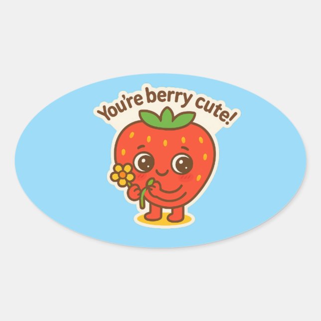 Berry cute Button Oval Sticker (Front)