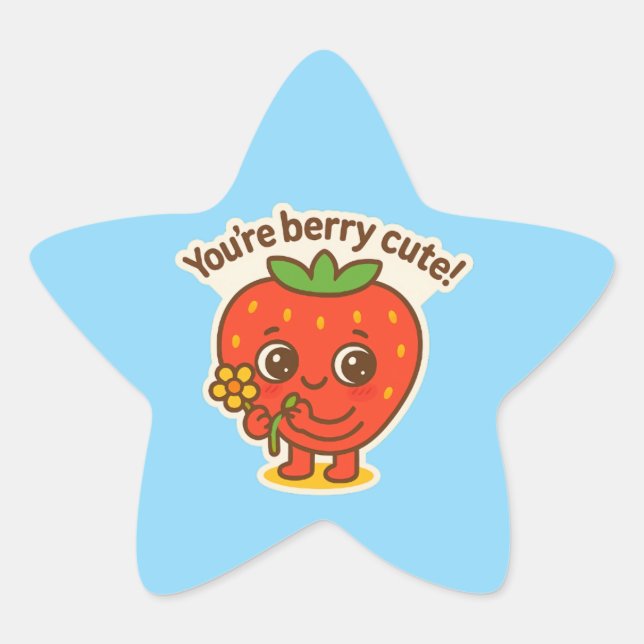 Berry cute Button Star Sticker (Front)