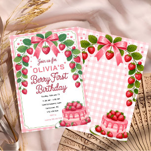 Berry Cute First Birthday Bash Invitation