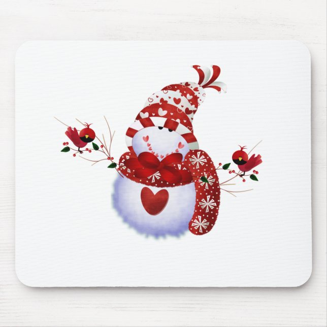 Berry Cute Snowman Mouse Mat (Front)
