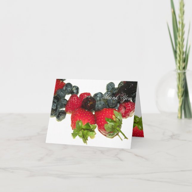 Berry Delight Thank You Note Card (Front)