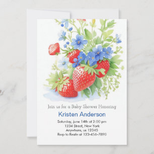 Berry Dreams Wildflower Streams Boy Baby Shower Invitation