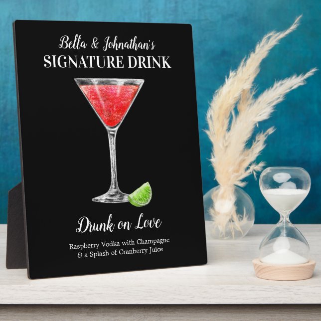Berry Drink PERSONALIZE THIS Signature Drink Plaqu Plaque (Side)