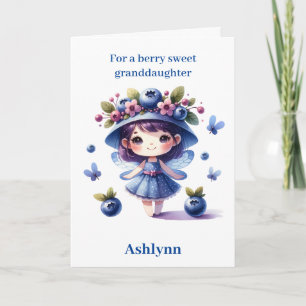 Berry Fairy Girl Birthday Granddaughter Card
