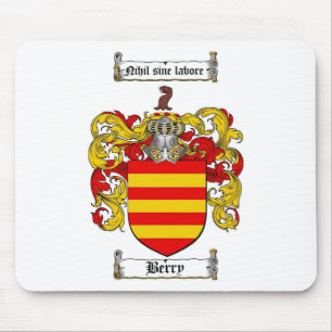 BERRY FAMILY CREST -  BERRY COAT OF ARMS MOUSE MAT