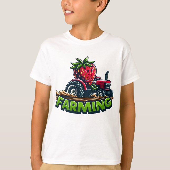 Berry Fast Farming Funny Tractor T-Shirt (Front)