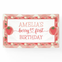 Berry First 1st Birthday Banner
