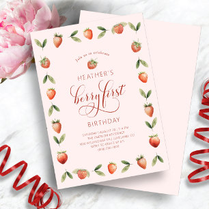 Berry First 1st Birthday Invitations