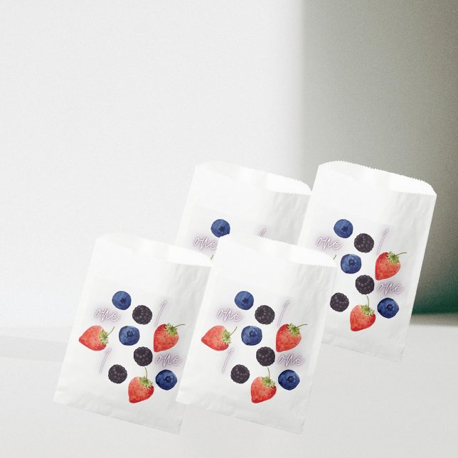 Berry First | 1st Birthday | Mixed Berry | Pattern Favour Bags (Creator Uploaded)