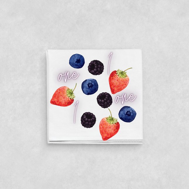Berry First | 1st Birthday | Mixed Berry | Pattern Napkin (Creator Uploaded)