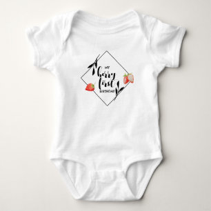 Berry First   1st Birthday   Strawberry   Modern Baby Bodysuit