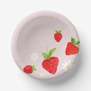 Berry First 1st Strawberry Birthday Paper Plate
