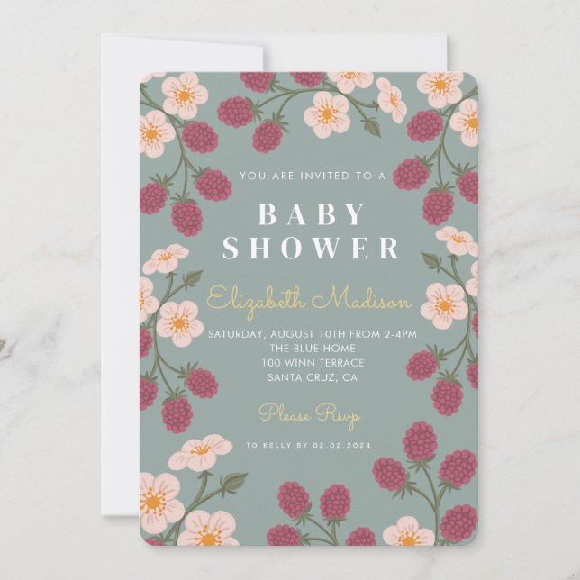Berry First  Baby Shower Invitation (Front)